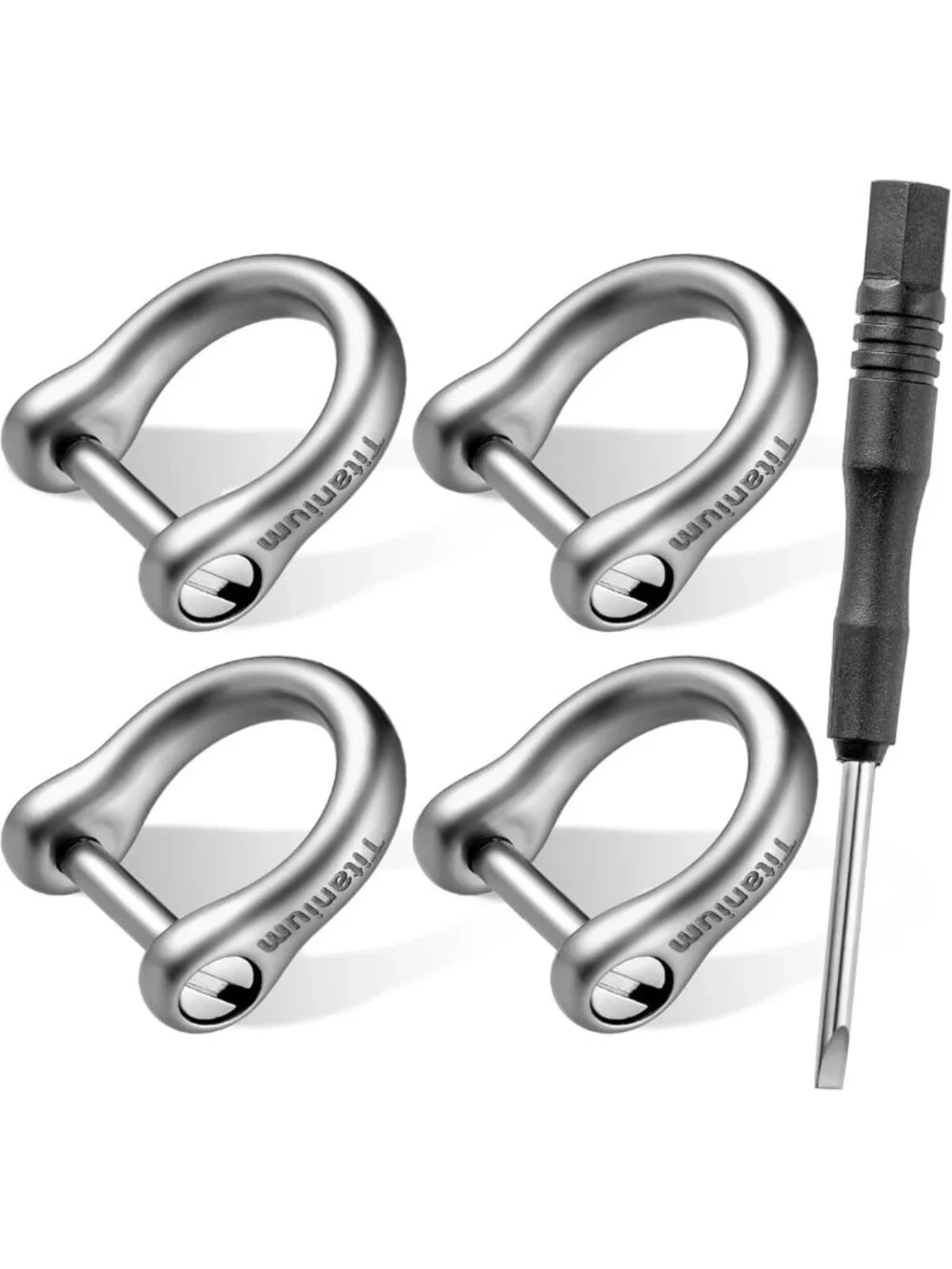 Small Titanium D Ring Keychain - Lightweight Car Key Fob Holder, Durable